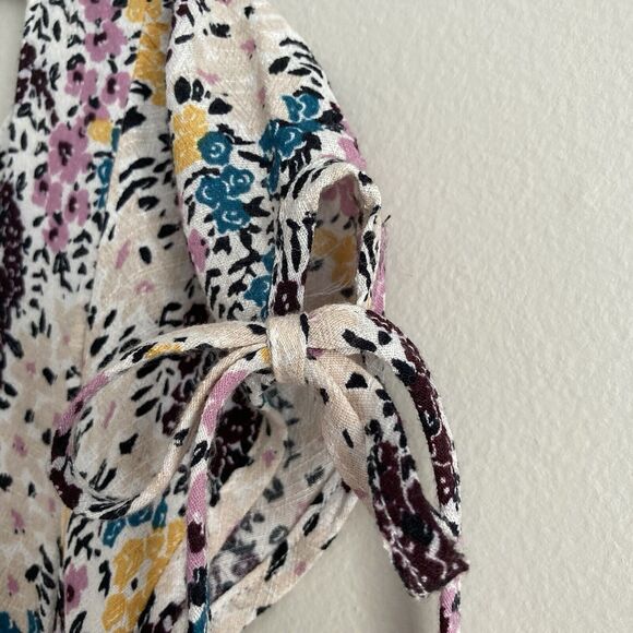 Free People Miss Right Ivory Pink Floral Mini Dress Size Small Cut Out - Picture 5 of 12